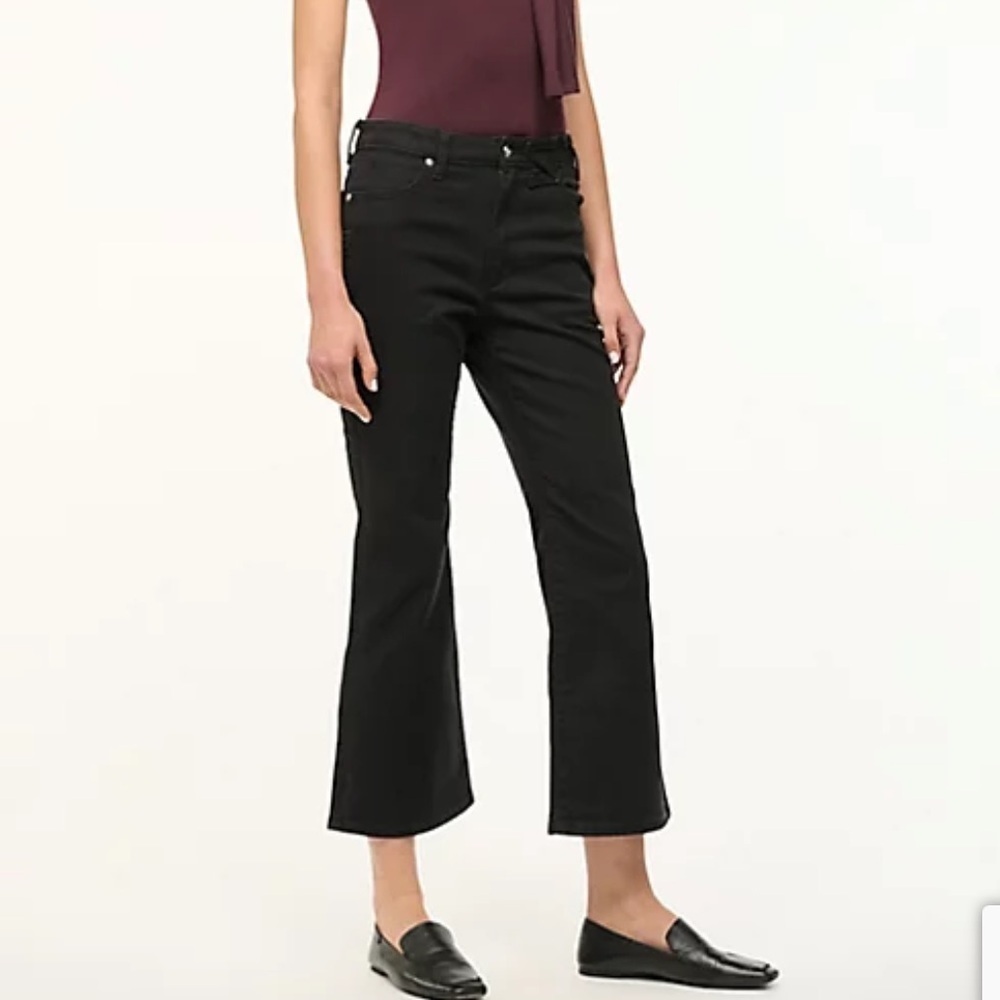 STAUD + Wrangler Jeans Womens 32 Black Cropped Bootcut Kick Flare Denim NWT